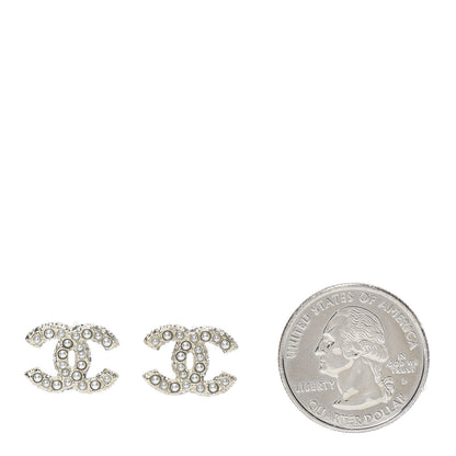 Chanel Crystal Pearl CC Earrings Gold 2 of 5