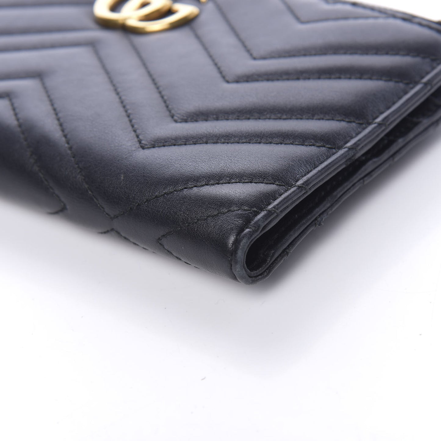 Calfskin Matelasse GG Marmont Wallet Chain Bag Black