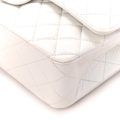 Chanel Iridescent Crumpled Calfskin Quilted Medium Double Flap White 11 of 12