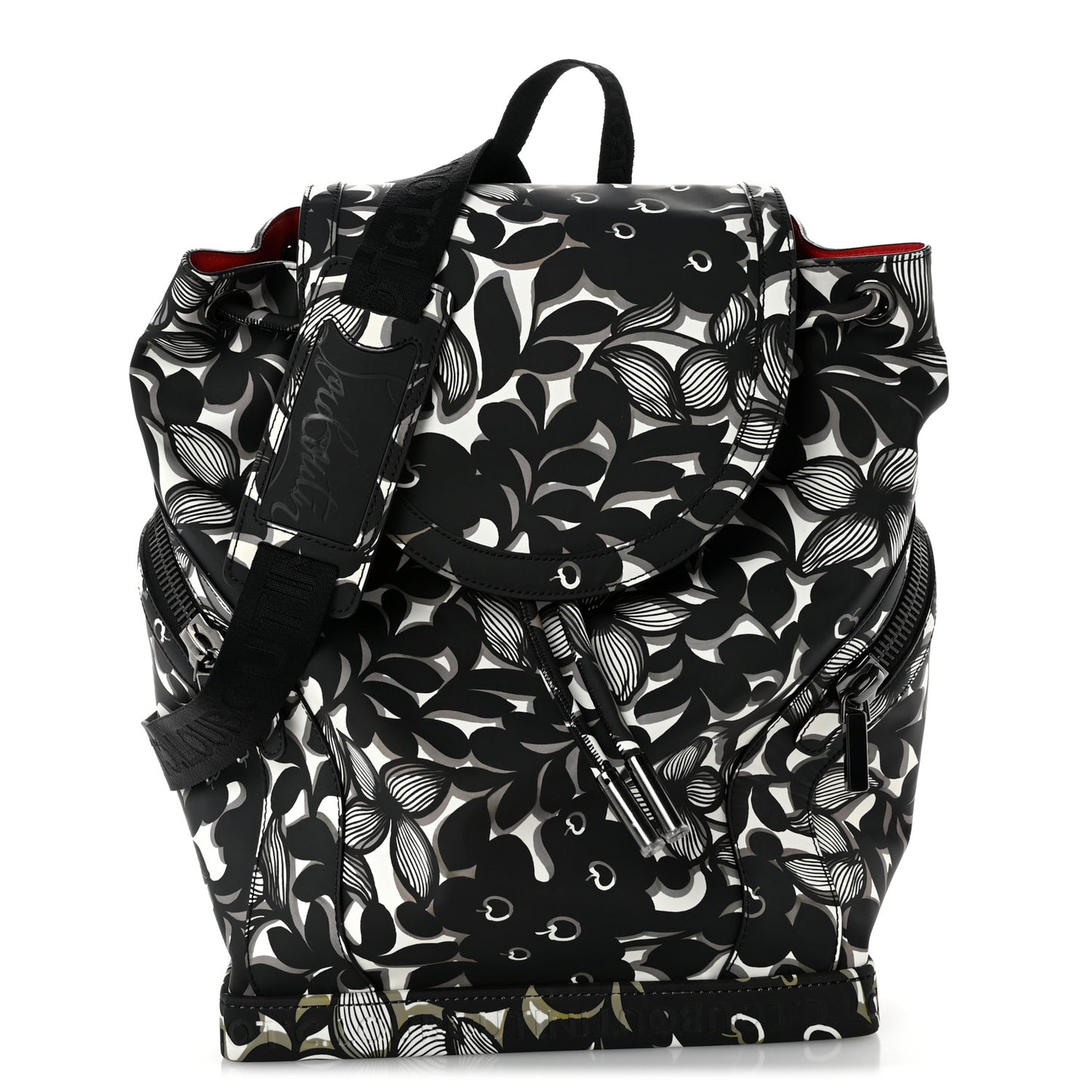 Gommato Calfskin Petunia Explorafunk Backpack Black White