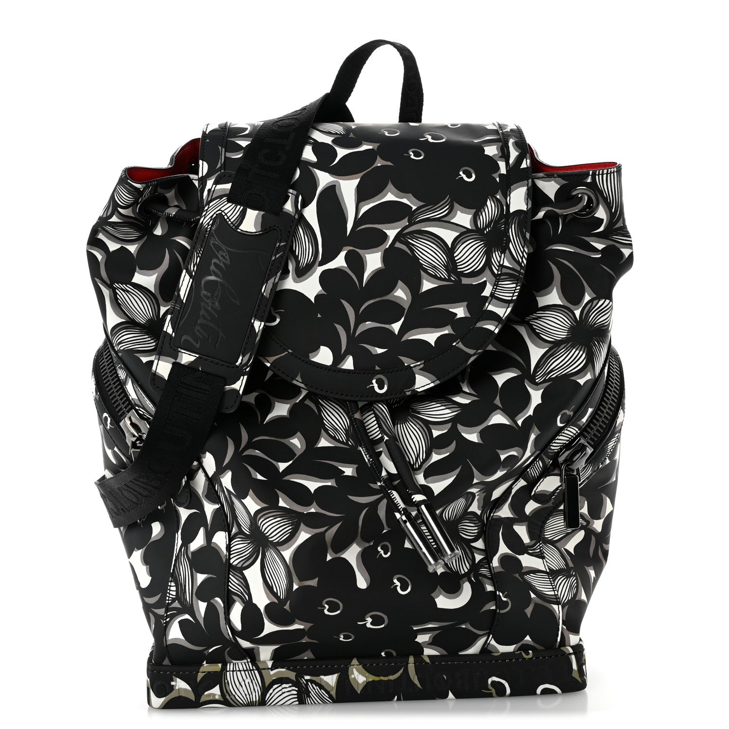 Christian Louboutin Gommato Calfskin Petunia Explorafunk Backpack Black White 1 of 10