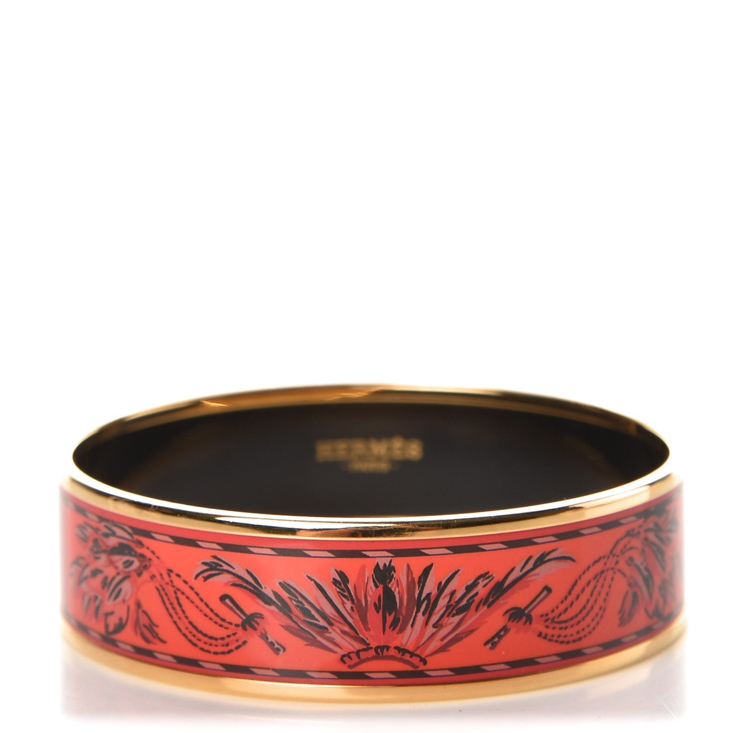 Hermes Enamel Printed Medium Brazil Bracelet 62 1 of 4