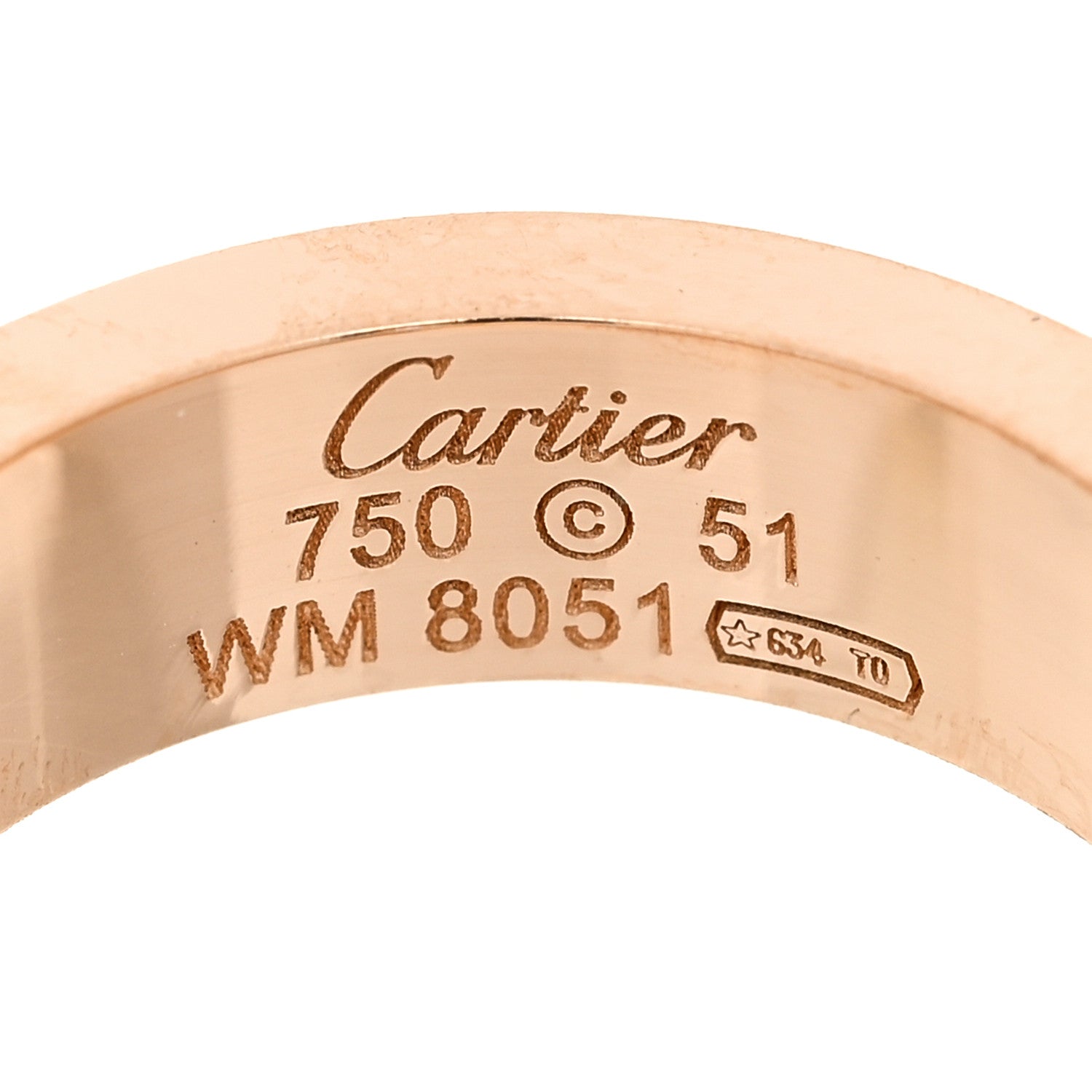Cartier 18K Pink Gold 3 Diamond 5.5mm LOVE Ring 51 5.75 4 of 4