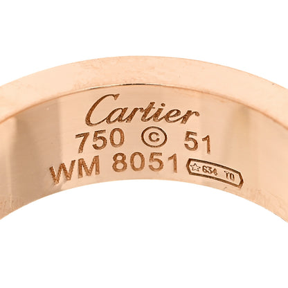 Cartier 18K Pink Gold 3 Diamond 5.5mm LOVE Ring 51 5.75 4 of 4