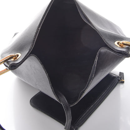 Gucci Leather Bamboo Handle Shoulder Bag Black 8 of 10