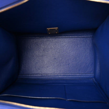 Celine Drummed Calfskin Suede Medium Trapeze Indigo 5 of 12