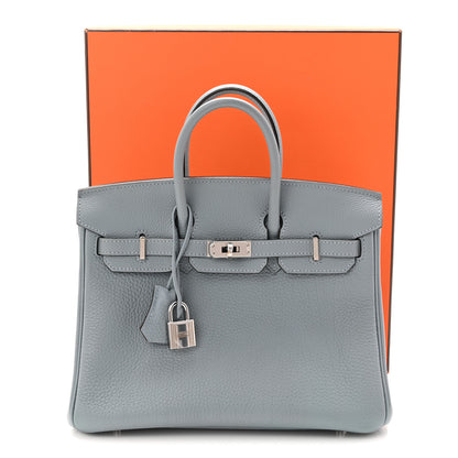 Hermes Togo Verso Birkin 25 Bleu Lin Chai 14 of 14