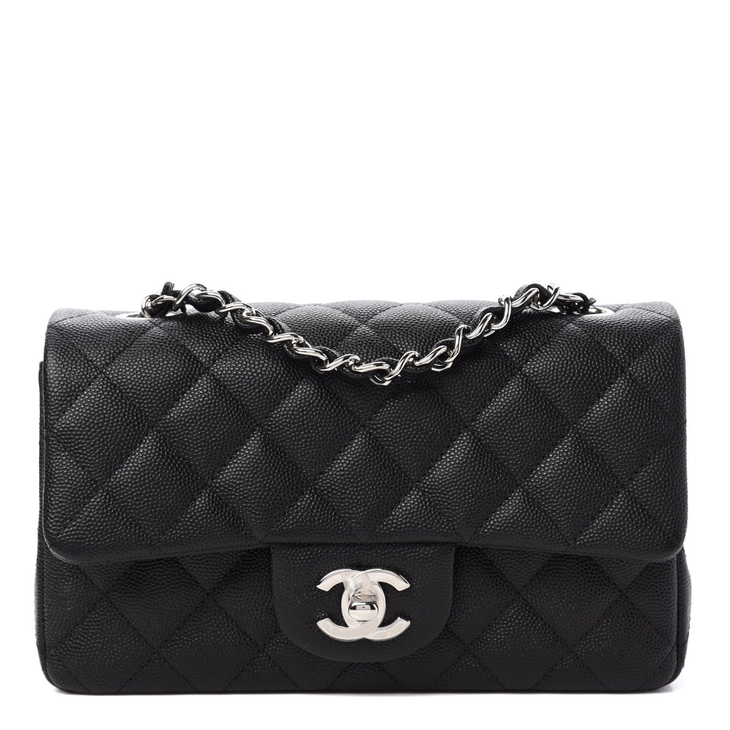 Caviar Quilted Mini Rectangular Flap Black