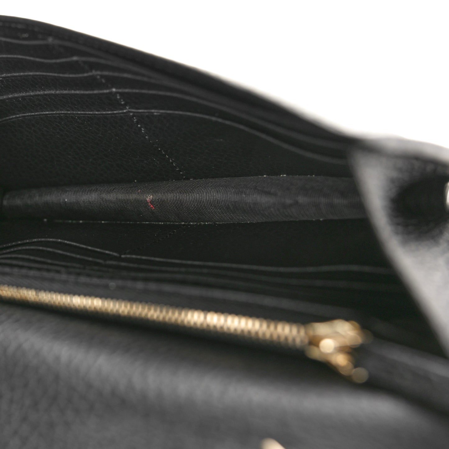 Dollar Calfskin Interlocking G Chain Wallet Black