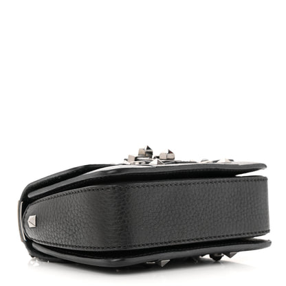Valentino Garavani Grained Calfskin Onyx Micro B-Rockstud Rolling Flap Black 4 of 12