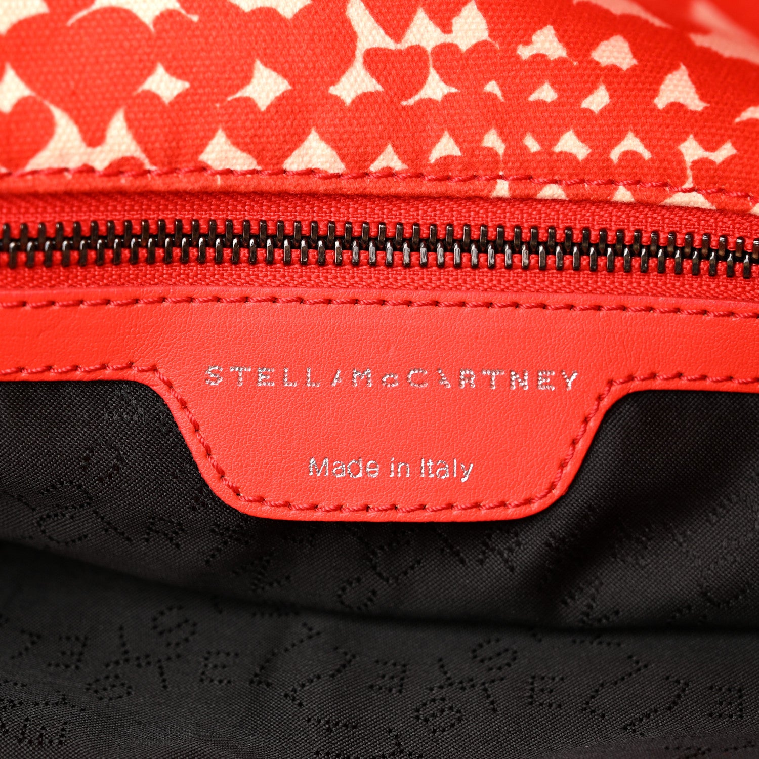 Stella McCartney Canvas Heart Print Small Falabella Fold Over Tote Red 6 of 9