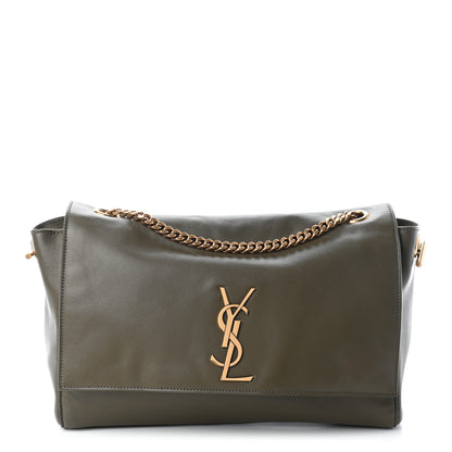 Saint Laurent Smooth Calfskin Suede Medium Reversible Monogram Kate Satchel Olive 1 of 11