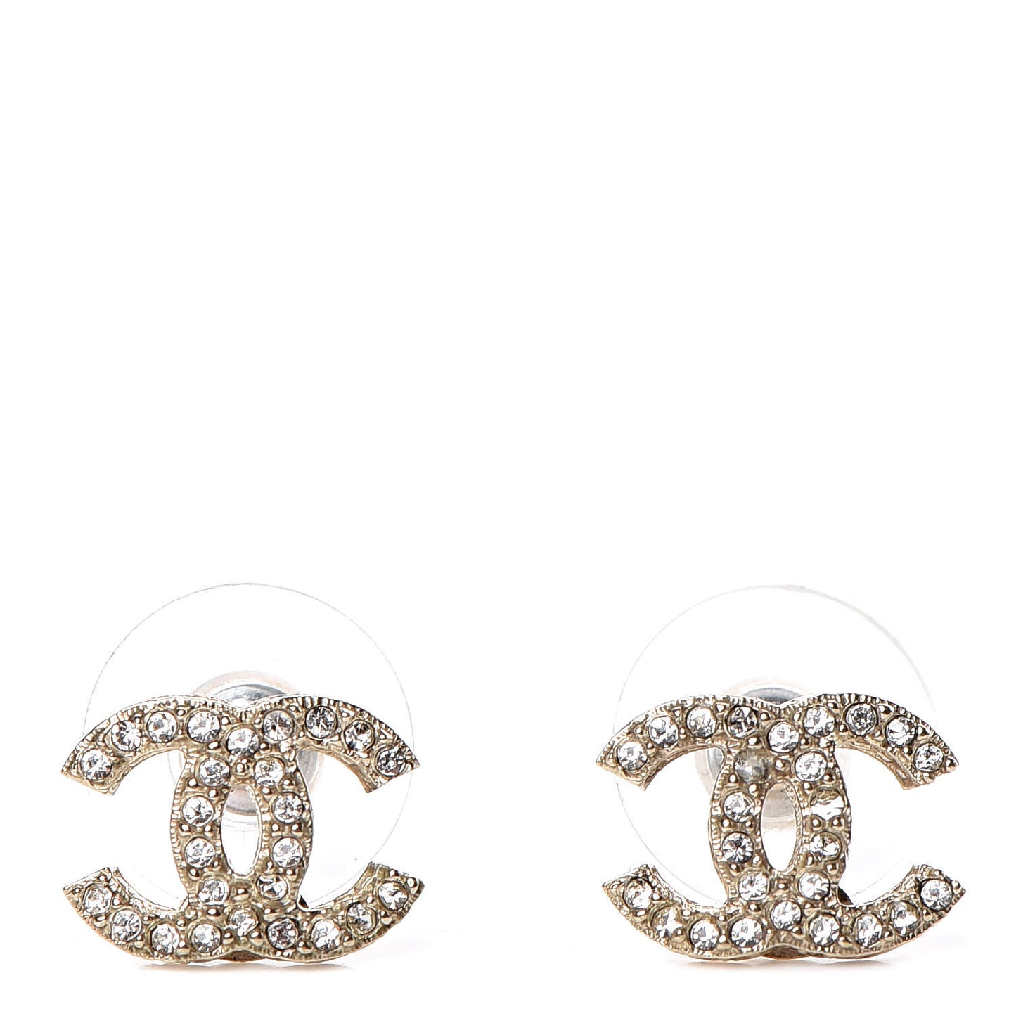 Crystal Mini CC Earrings Gold