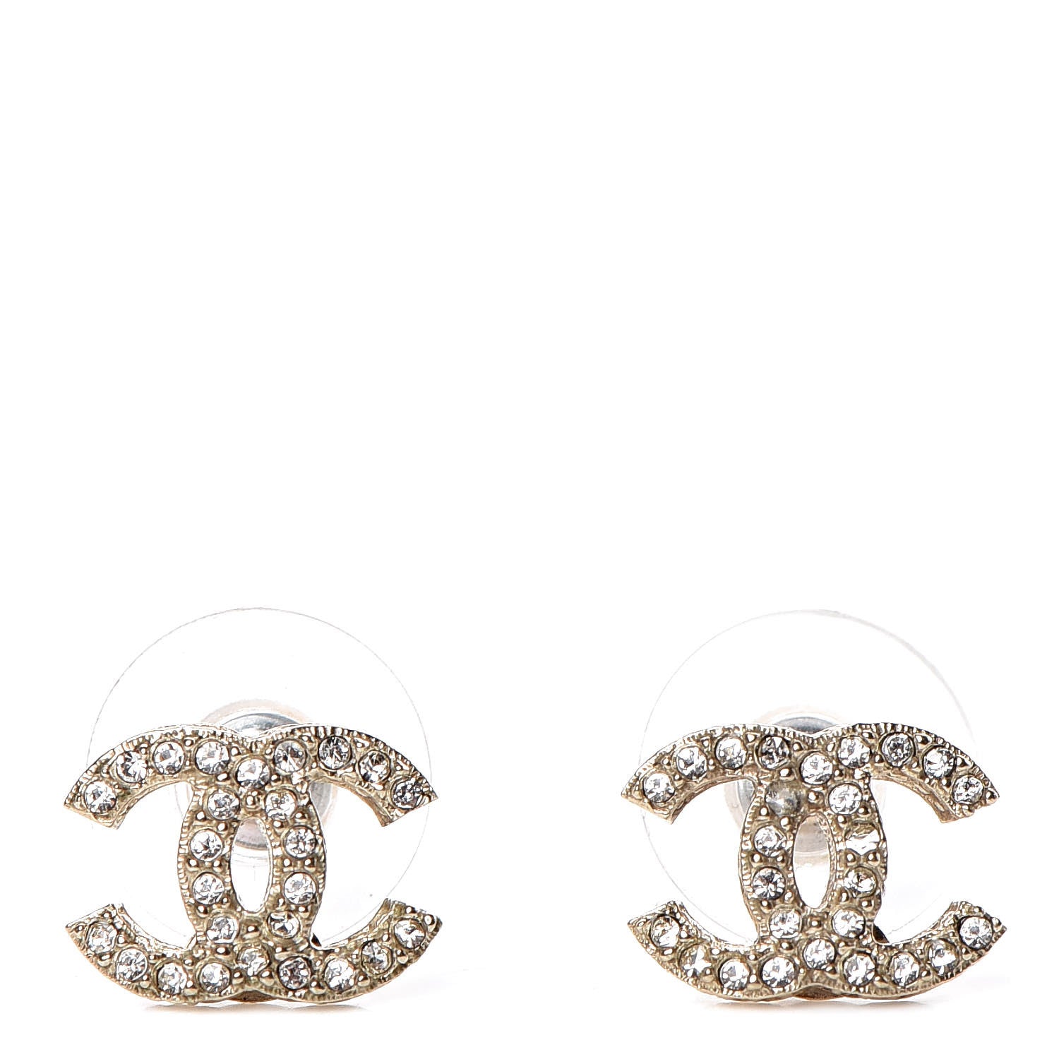 Chanel Crystal Mini CC Earrings Gold 1 of 6