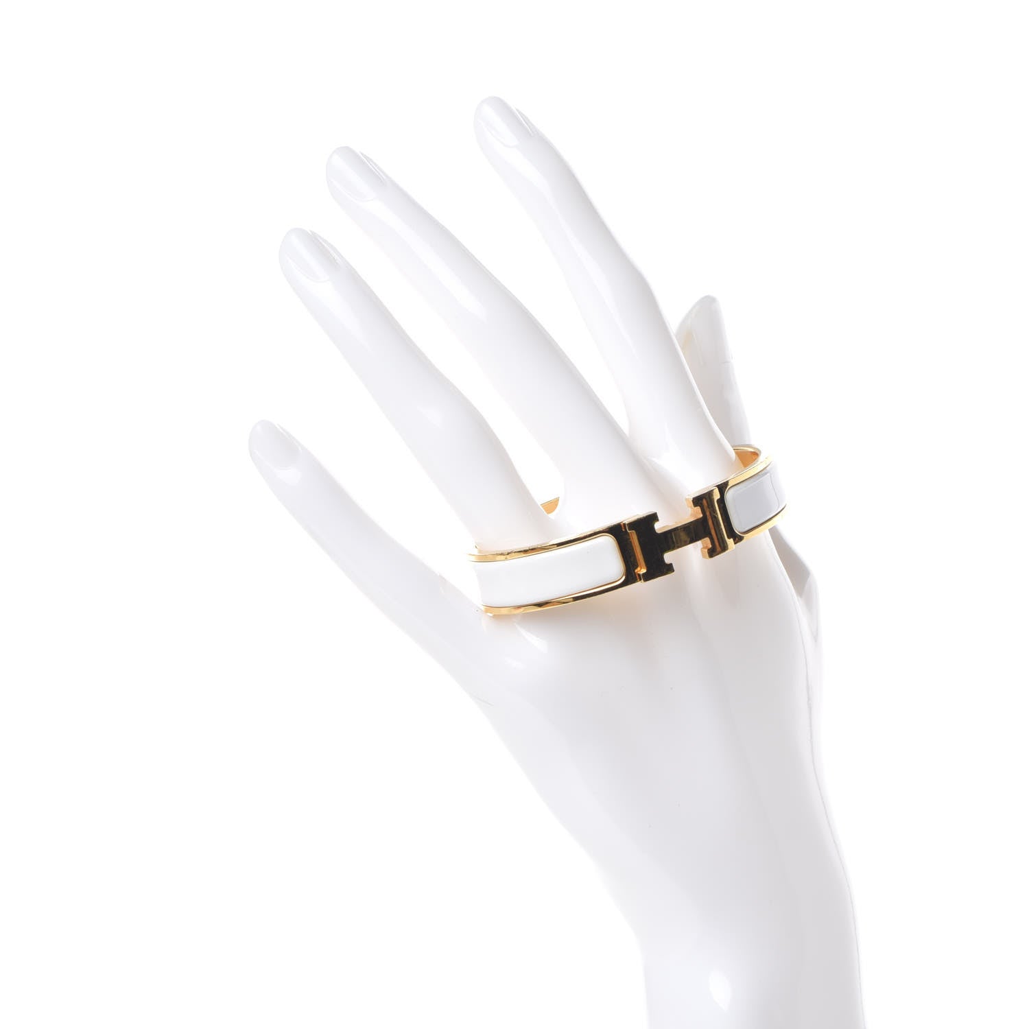 Hermes Enamel Narrow Clic Clac H Bracelet PM White 2 of 5