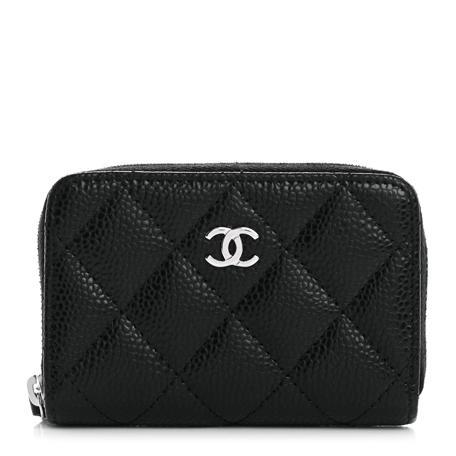 Chanel Caviar Quilted Zip Coin Purse Black 1 of 8