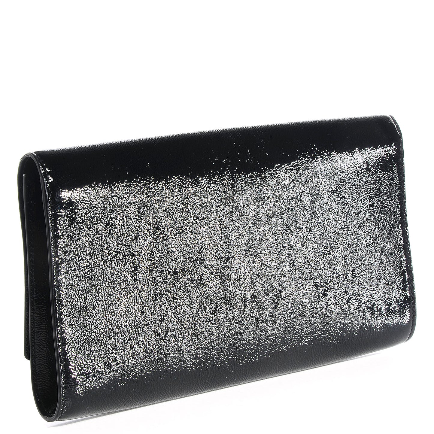 Textured Patent Monogram Large Belle De Jour Clutch Black
