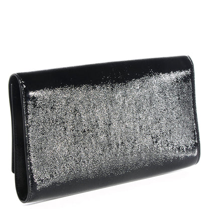 Saint Laurent Textured Patent Monogram Large Belle De Jour Clutch Black 3 of 8