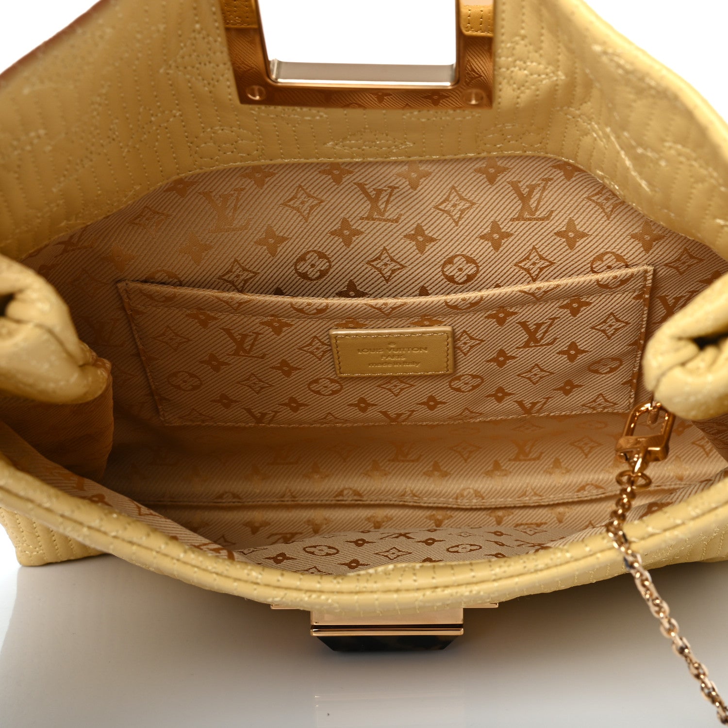 Louis Vuitton Calfskin Quilted Monogram Altair Clutch Jaune Pale 5 of 8