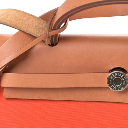 Hermes Vache Hunter Toile Herbag Zip 31 PM Capucine Fauve 17 of 20