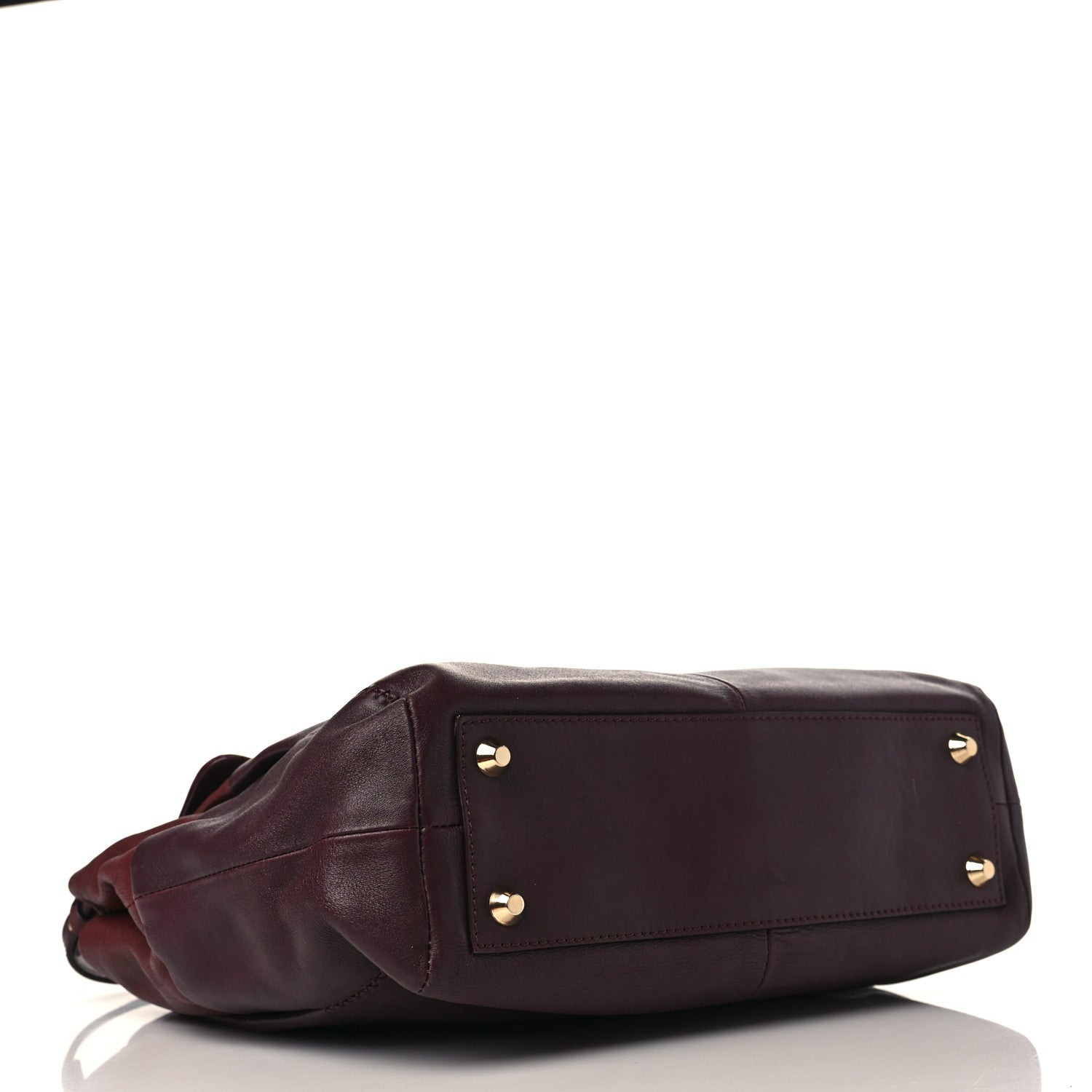Lanvin Goatskin Medium Double Carry Burgundy Aubergine 4 of 9