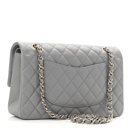 Chanel Caviar Quilted Medium Double Flap Grey 3 of 11