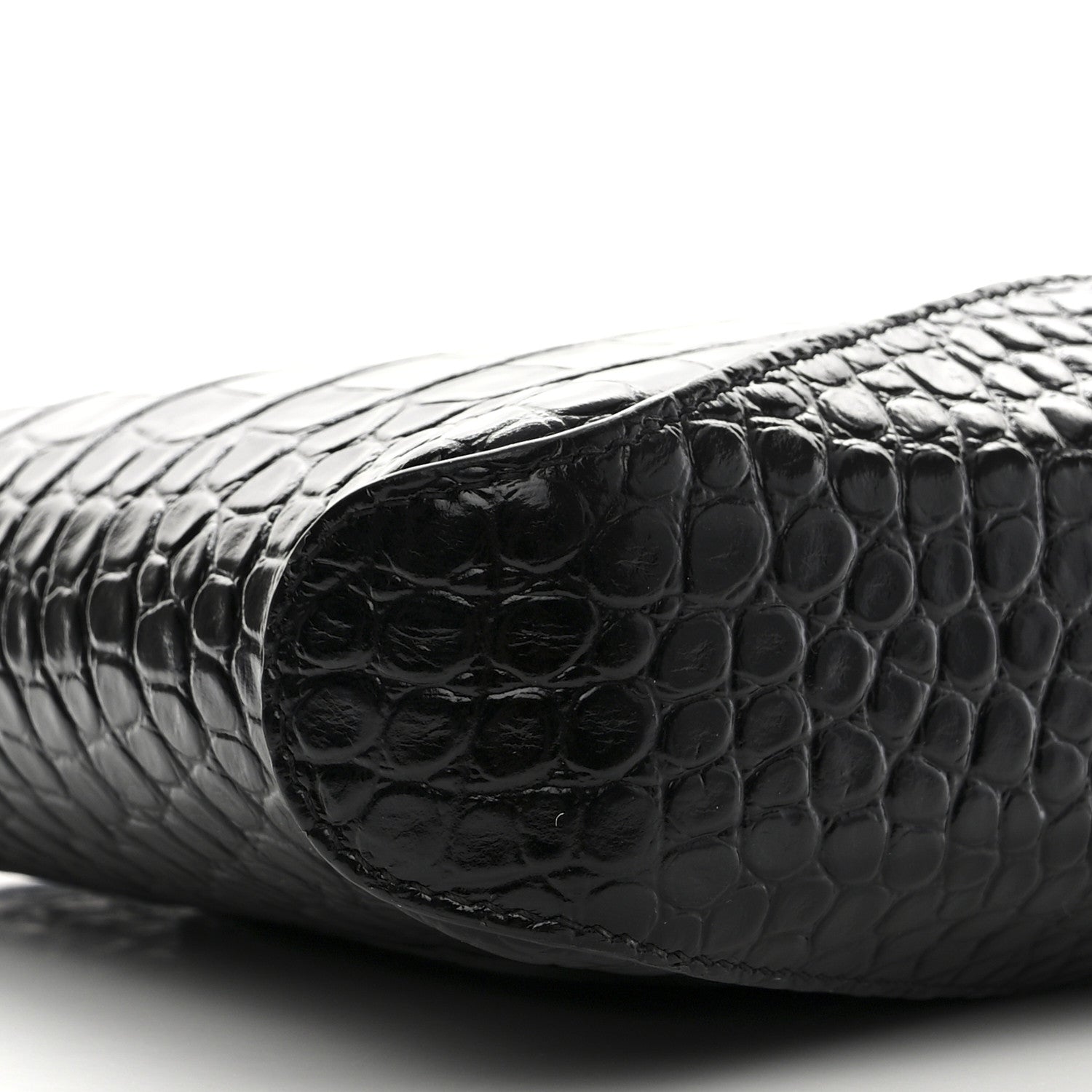 Balenciaga Shiny Super Supple Calfskin Crocodile Embossed Small XX Bag Black 9 of 11