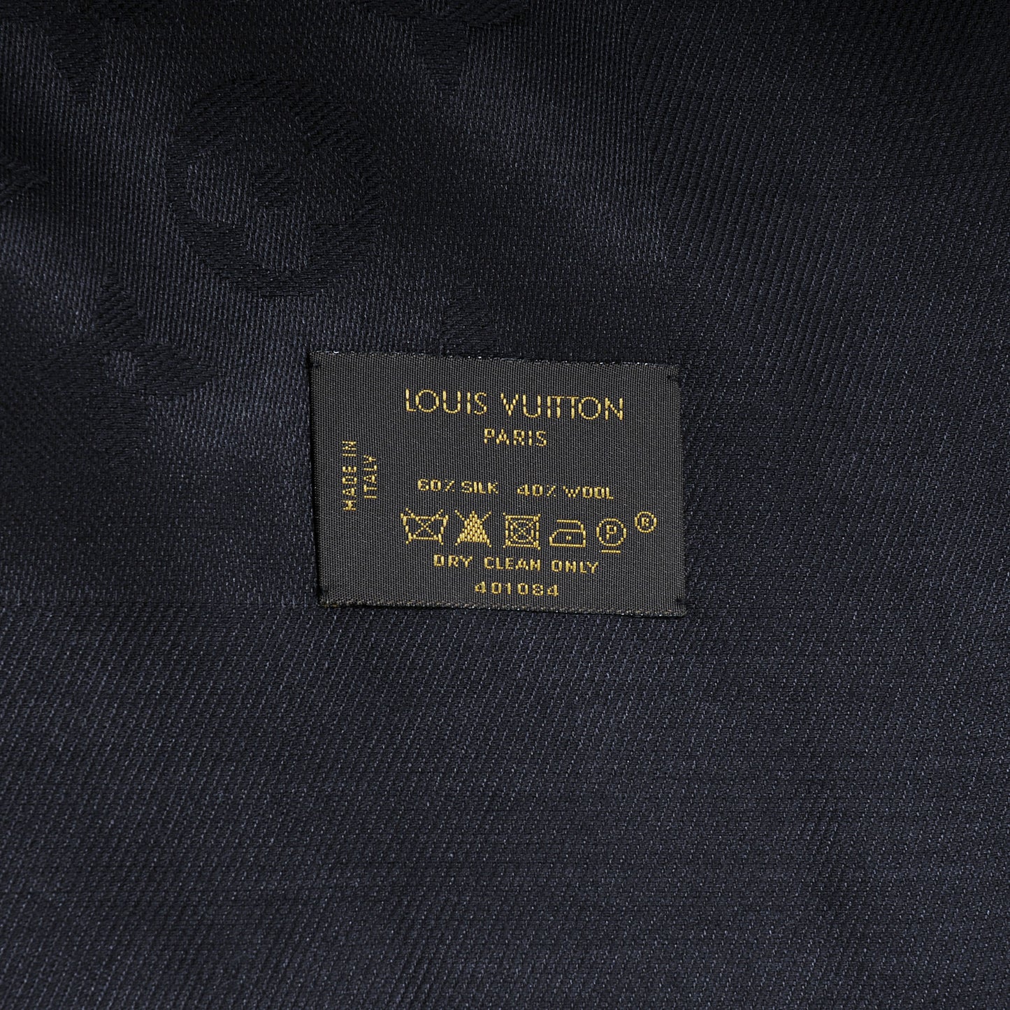 Silk Wool Monogram Shawl Black