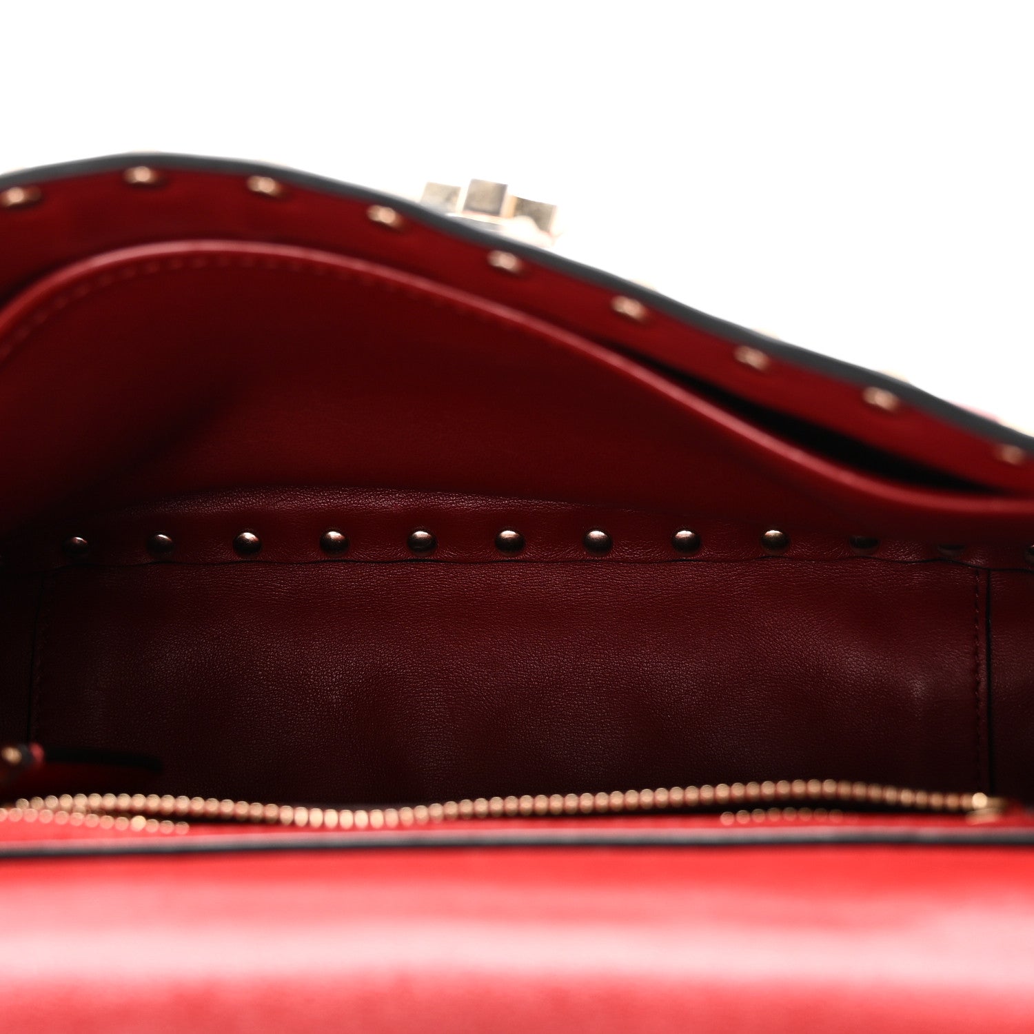 Valentino Garavani Patent Medium Rockstud Spike Shoulder Bag Rosso Valentino 5 of 9