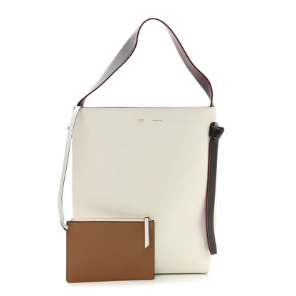 Celine Shiny Smooth Calfskin Small Twisted Cabas White Camel Tan 2 of 21