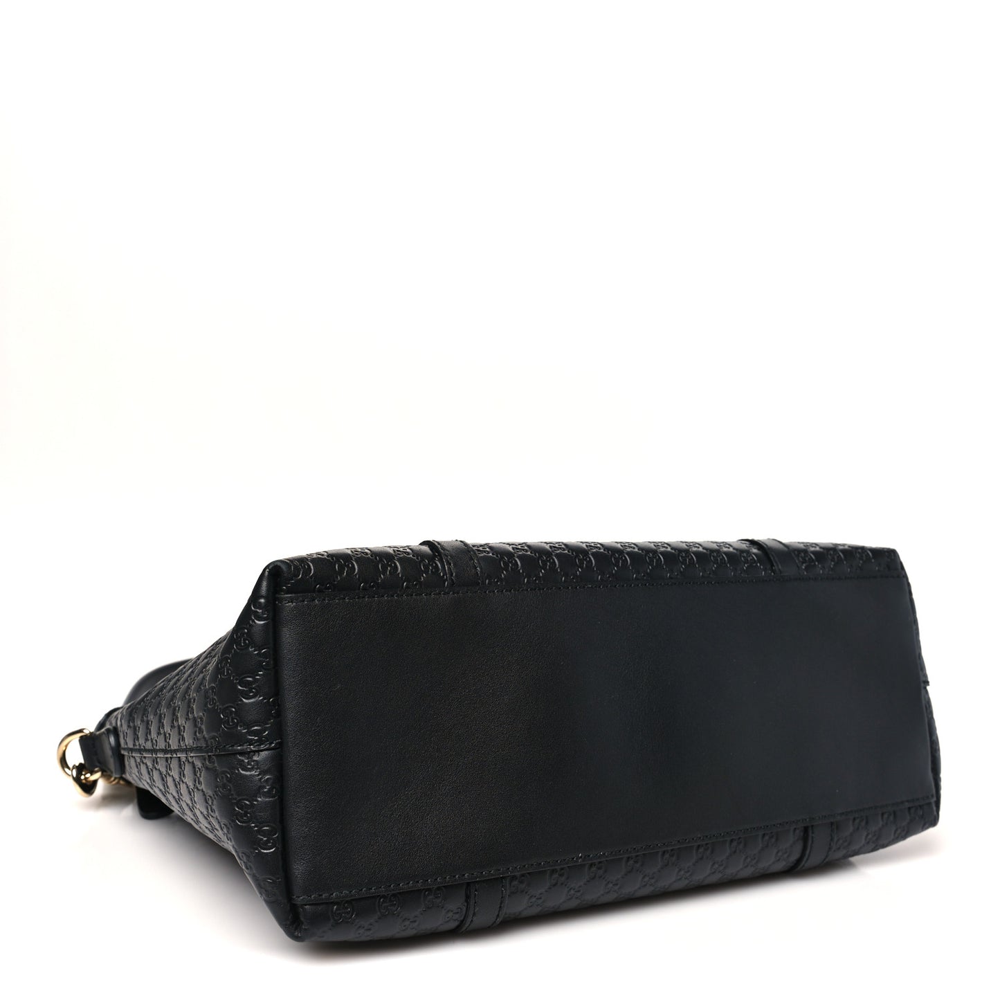 Soft Microguccissima Small Zippered Satchel Black