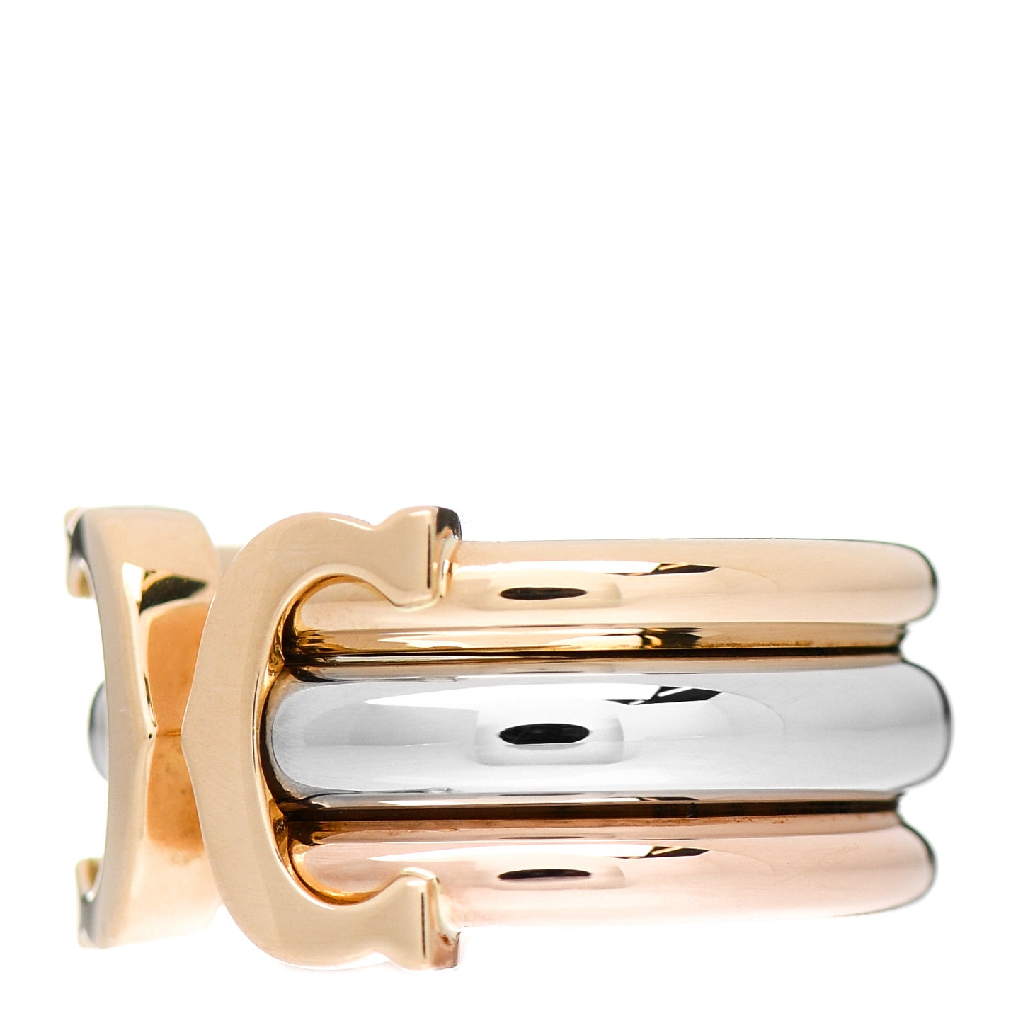 18K Pink Yellow White Gold 8mm C De Cartier Ring 49 4.75