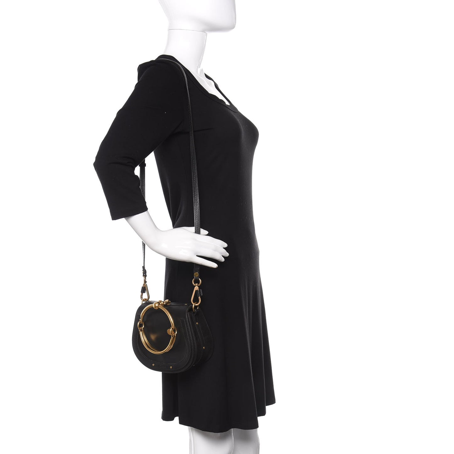 Calfskin Small Nile Bracelet Bag Black