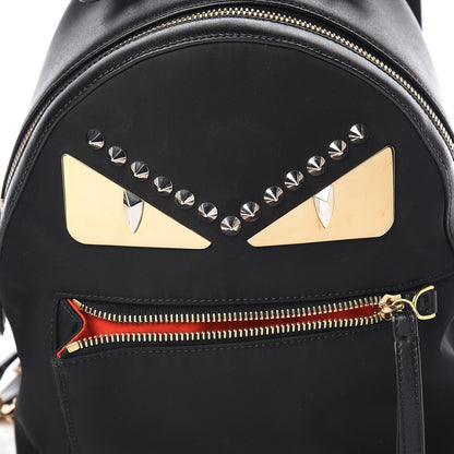 Fendi Nylon Vitello Liberty Metal Monster Eyes Studded Mini Backpack Black 10 of 10