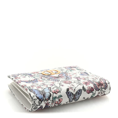 Christian Dior Calfskin Butterfly Printed Caro Medium Wallet White Multicolor 4 of 8