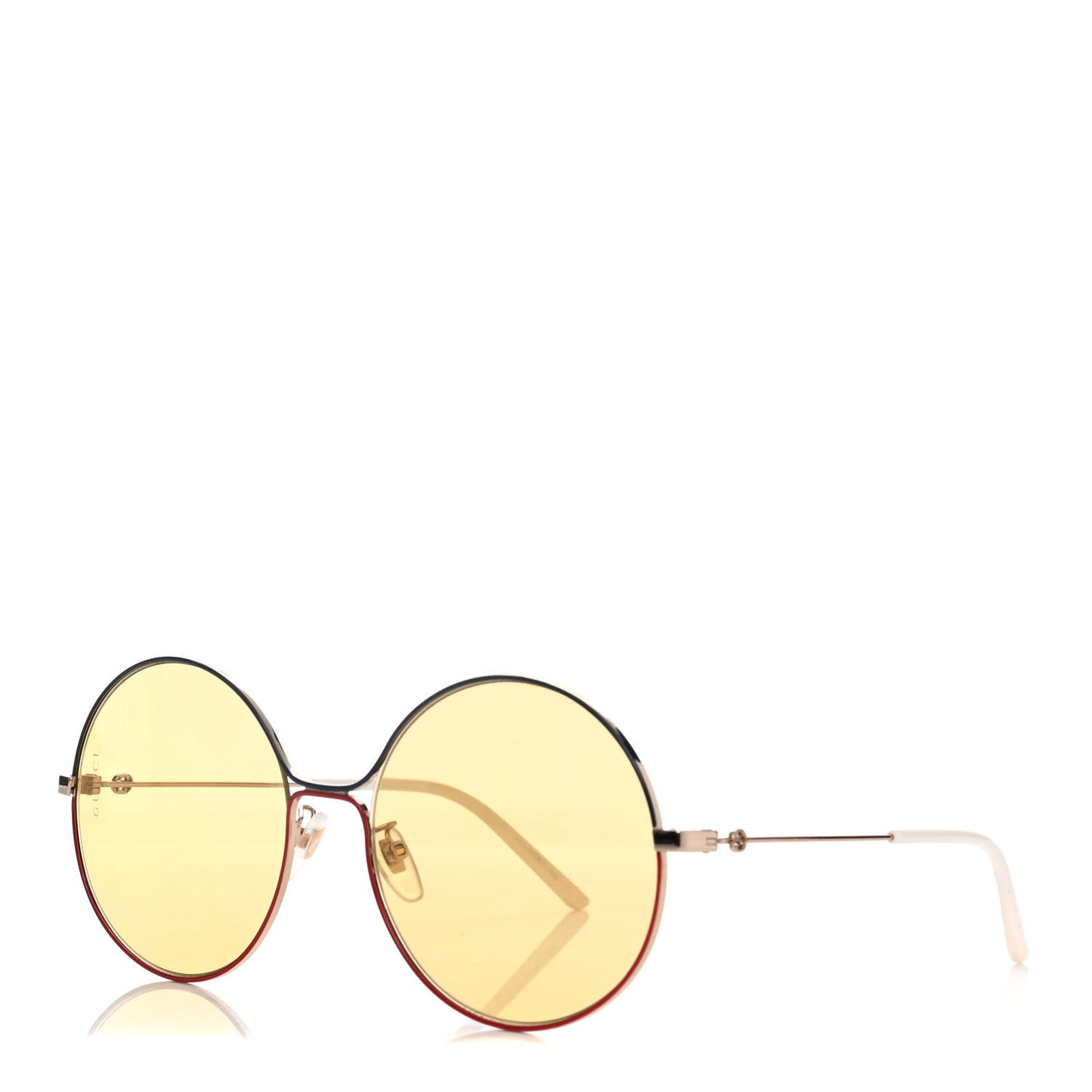 Metal Round Sunglasses GG0395S Gold Blue