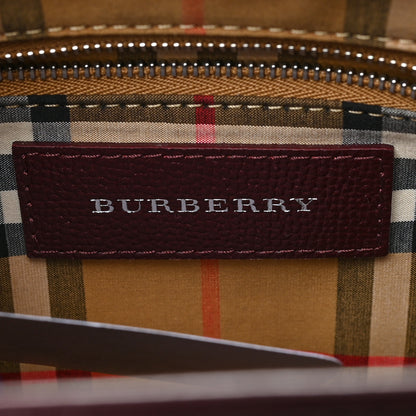 Burberry Grainy Calfskin House Check Small Banner Tote Mahogany Red 6 of 9