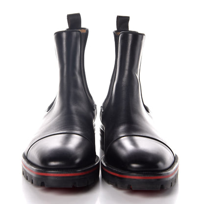 Christian Louboutin Mens Calfskin Melon Flat Chelsea Boots 41.5 Black 4 of 9