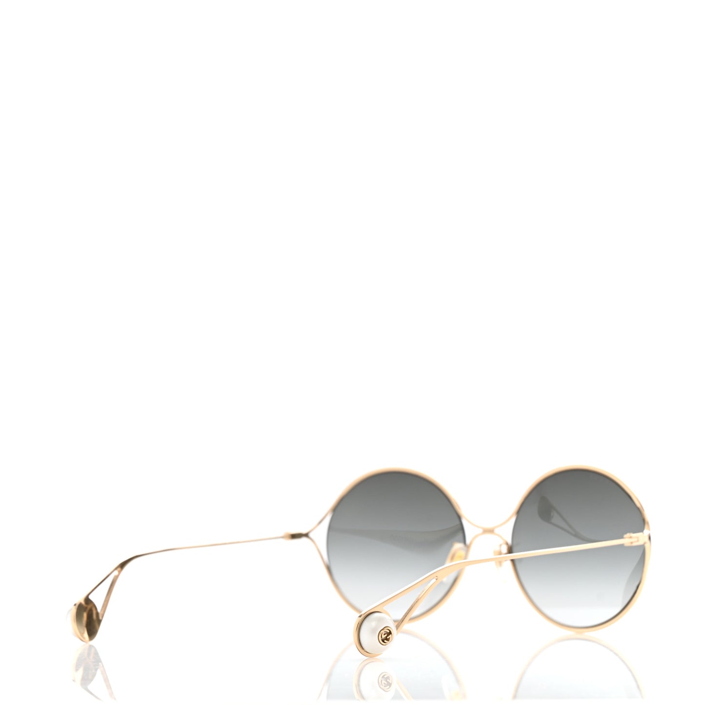 Metal Round Pearl Tip Sunglasses GG0253S Gold