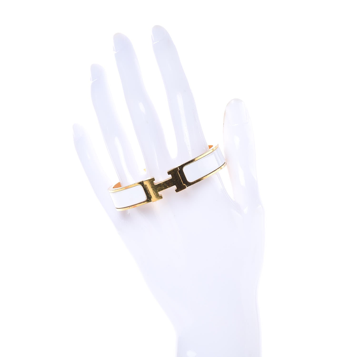 Hermes Enamel Narrow Clic Clac H Bracelet PM White 2 of 5