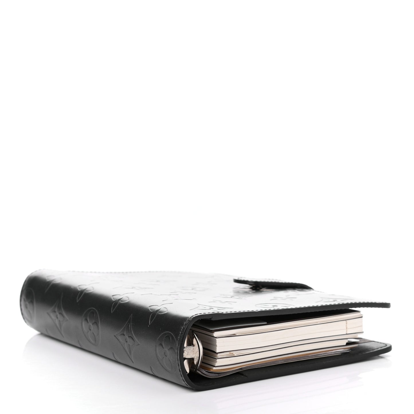Mat Monogram Medium Ring Agenda Cover Black
