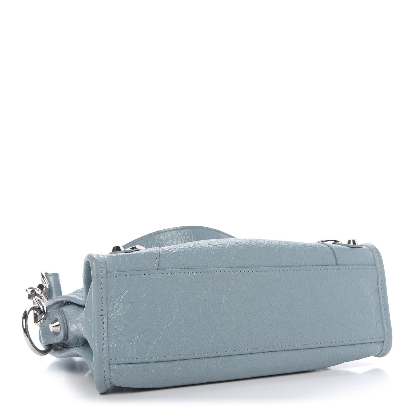 Agneau Classic Silver Hardware Mini City Bleu Gris