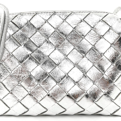 Bottega Veneta Metallic Nappa Intrecciato Mini Loop Camera Bag Silver 6 of 9