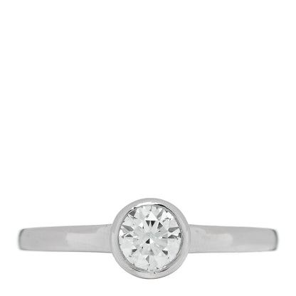 Cartier Platinum Diamond .50ct Bezel Set Solitaire Engagement Ring 54 6.75 1 of 5