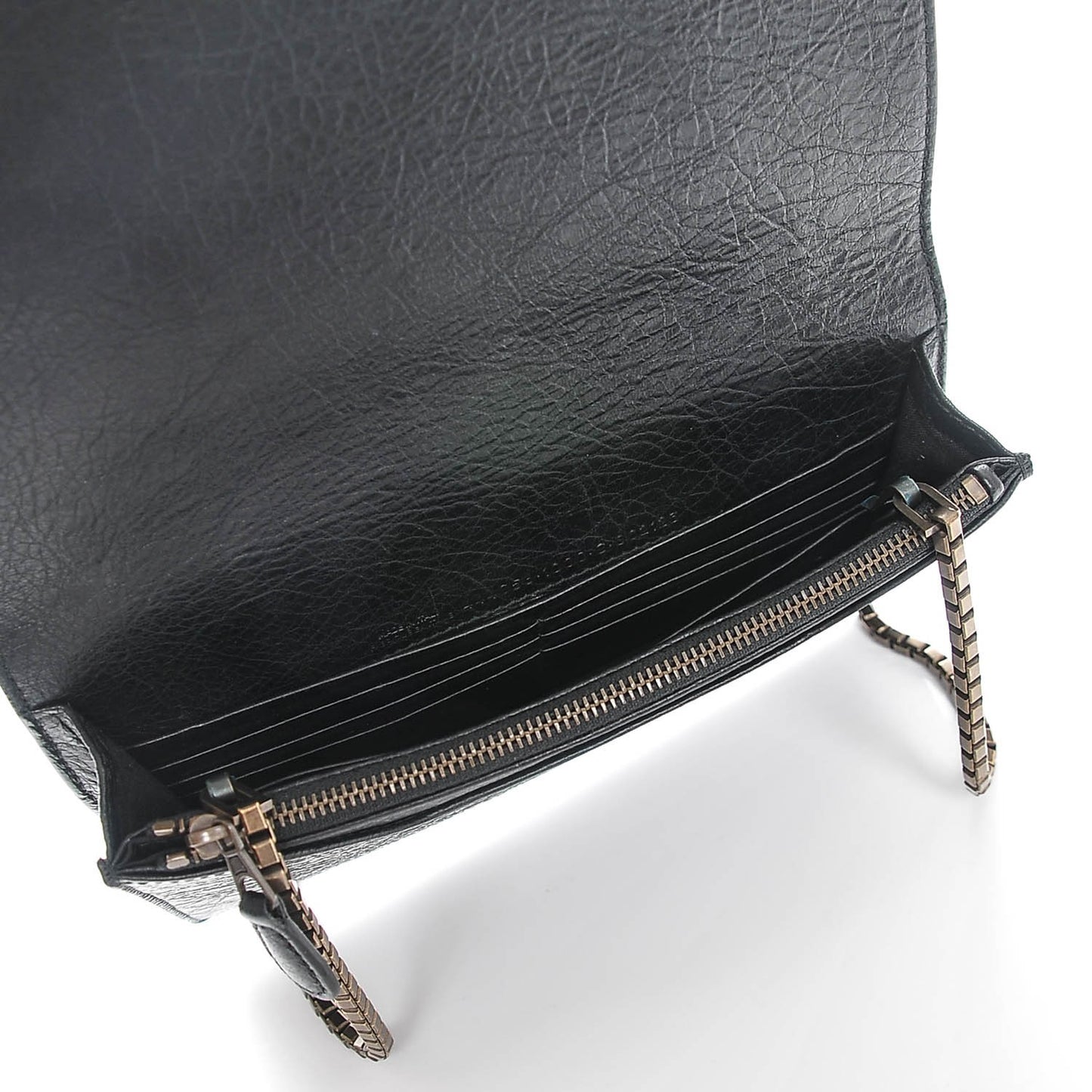 Agneau Giant Brass Wallet On Chain Black