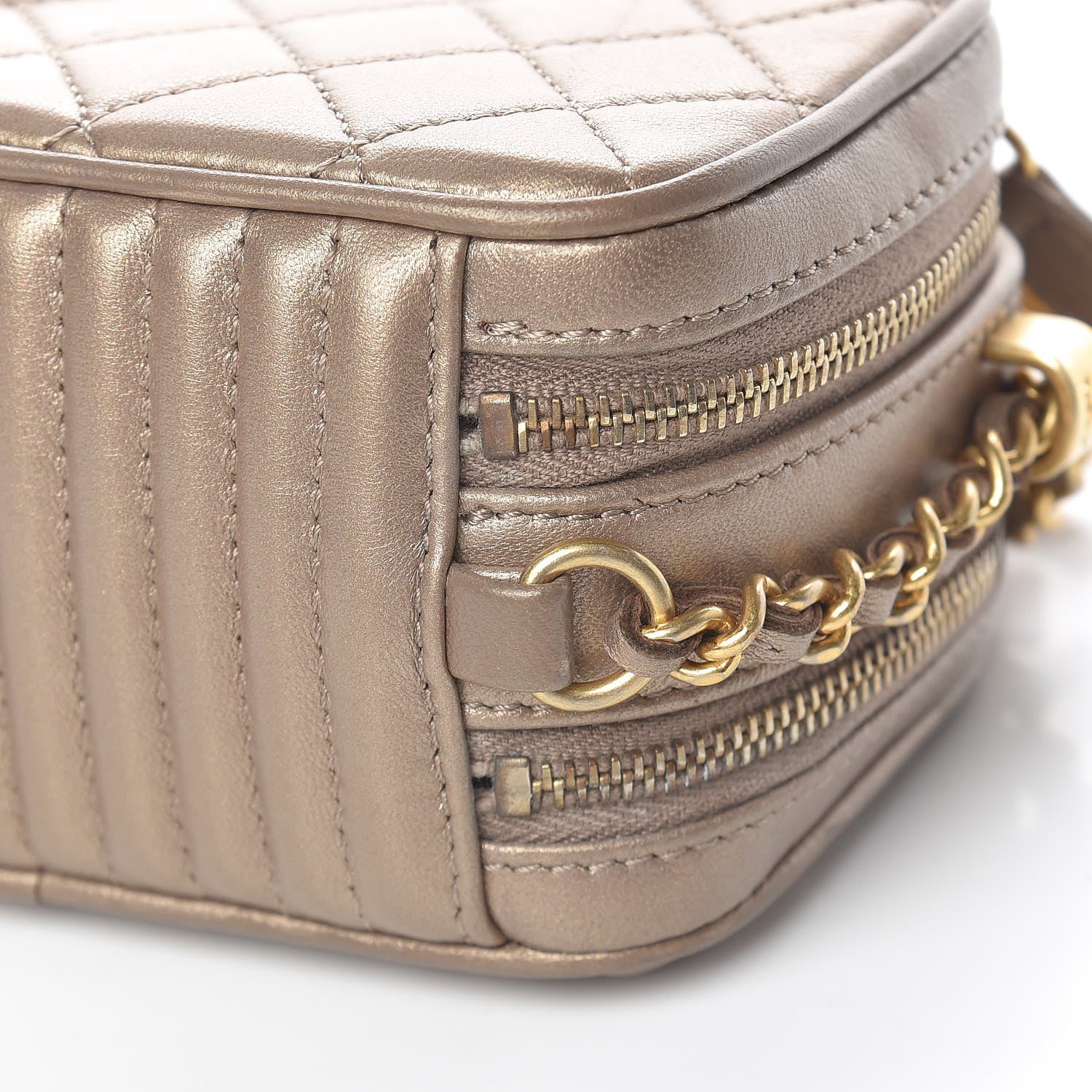 Chanel Metallic Lambskin Mini Coco Boy Camera Case Dark Gold 11 of 11