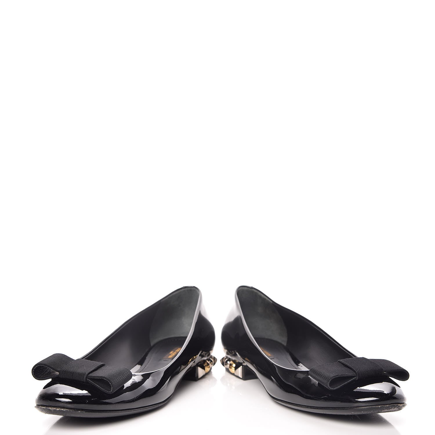 Louis Vuitton Patent Grosgrain Bow Ballet Flats 40 Black 6 of 16