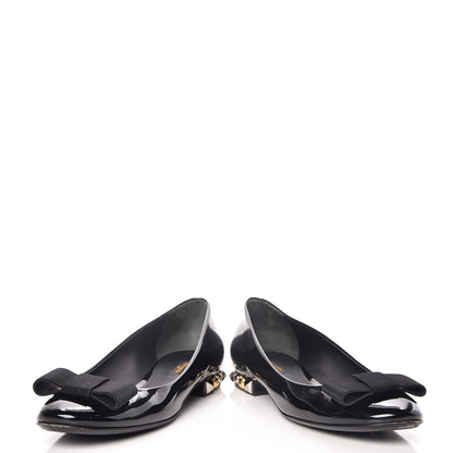 Louis Vuitton Patent Grosgrain Bow Ballet Flats 40 Black 6 of 16