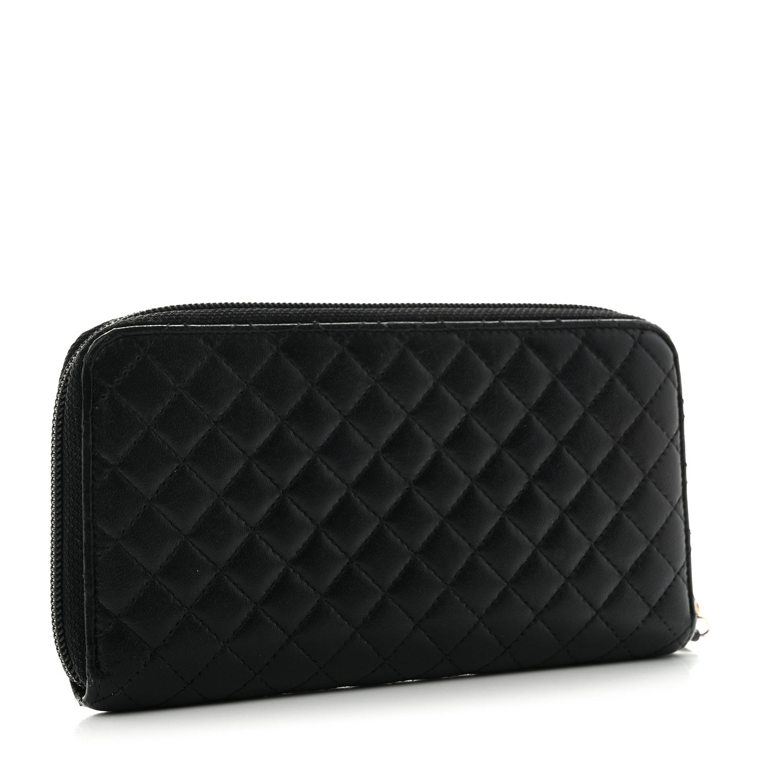 Chanel Lambskin Micro Quilted Zip Wallet Black 3 of 13