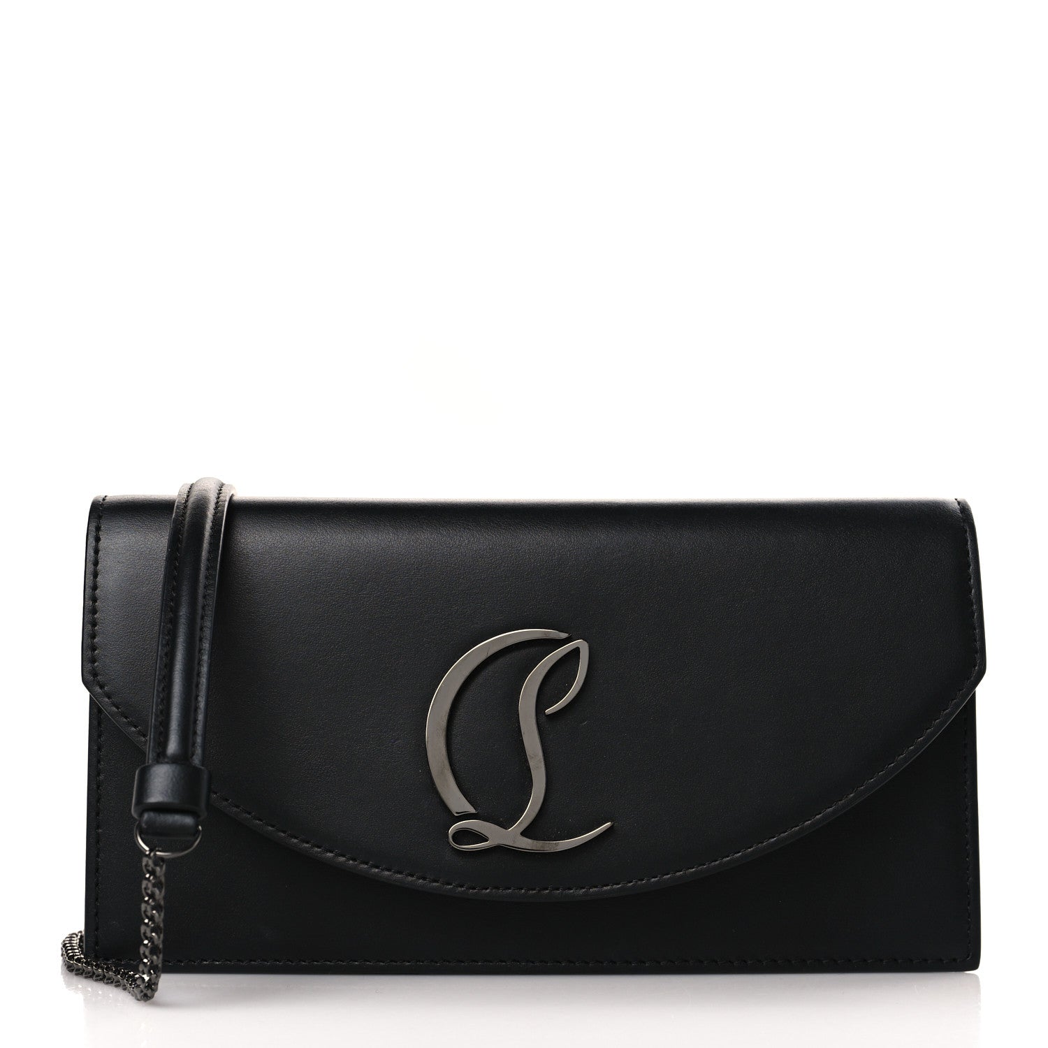 Christian Louboutin Calfskin Loubi54 Crossbody Clutch Black 1 of 9